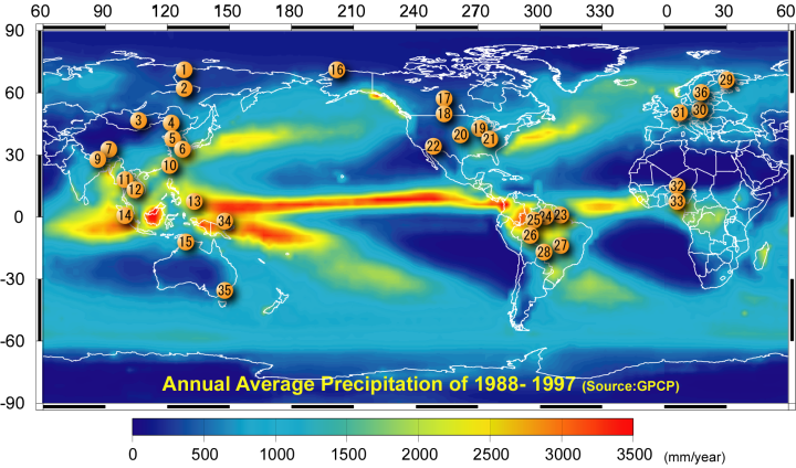 Global distribution of 35 'CEOP' Reference Sites